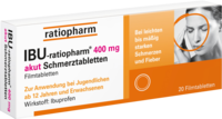 Ibu ratiopharm 400 mg akut Produktabbildung