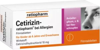 Cetirizin Ratiopharm 10 mg Produktabbildung